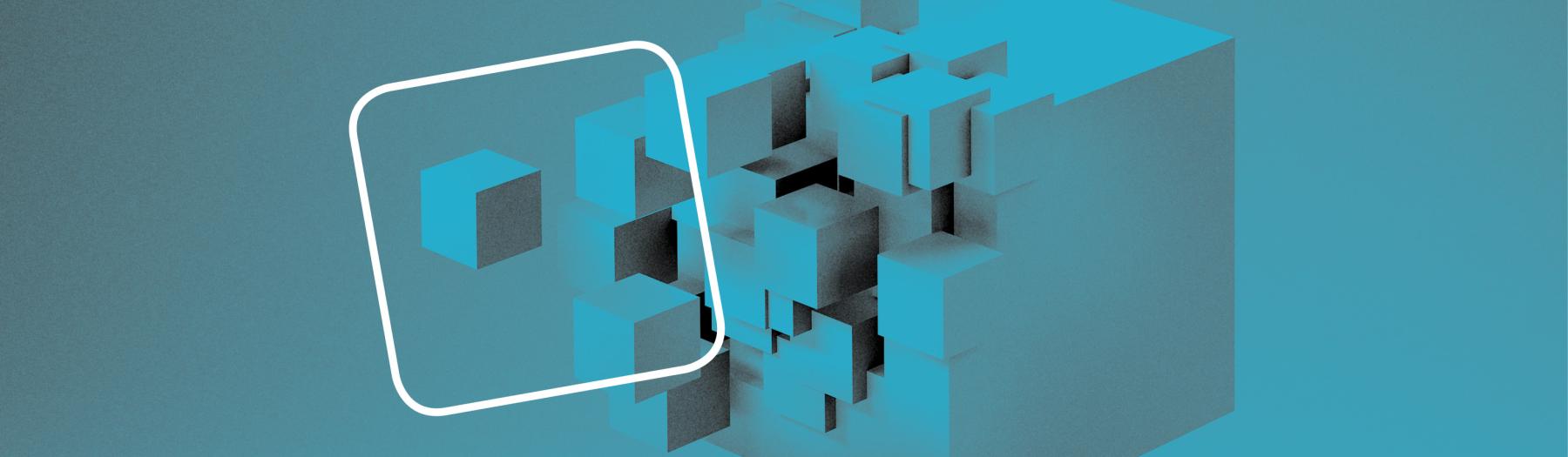 Das Bild zeigt Bausteine in blau