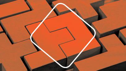 Dieses Bild zeigt ineinandergreifende Bausteine in orange.